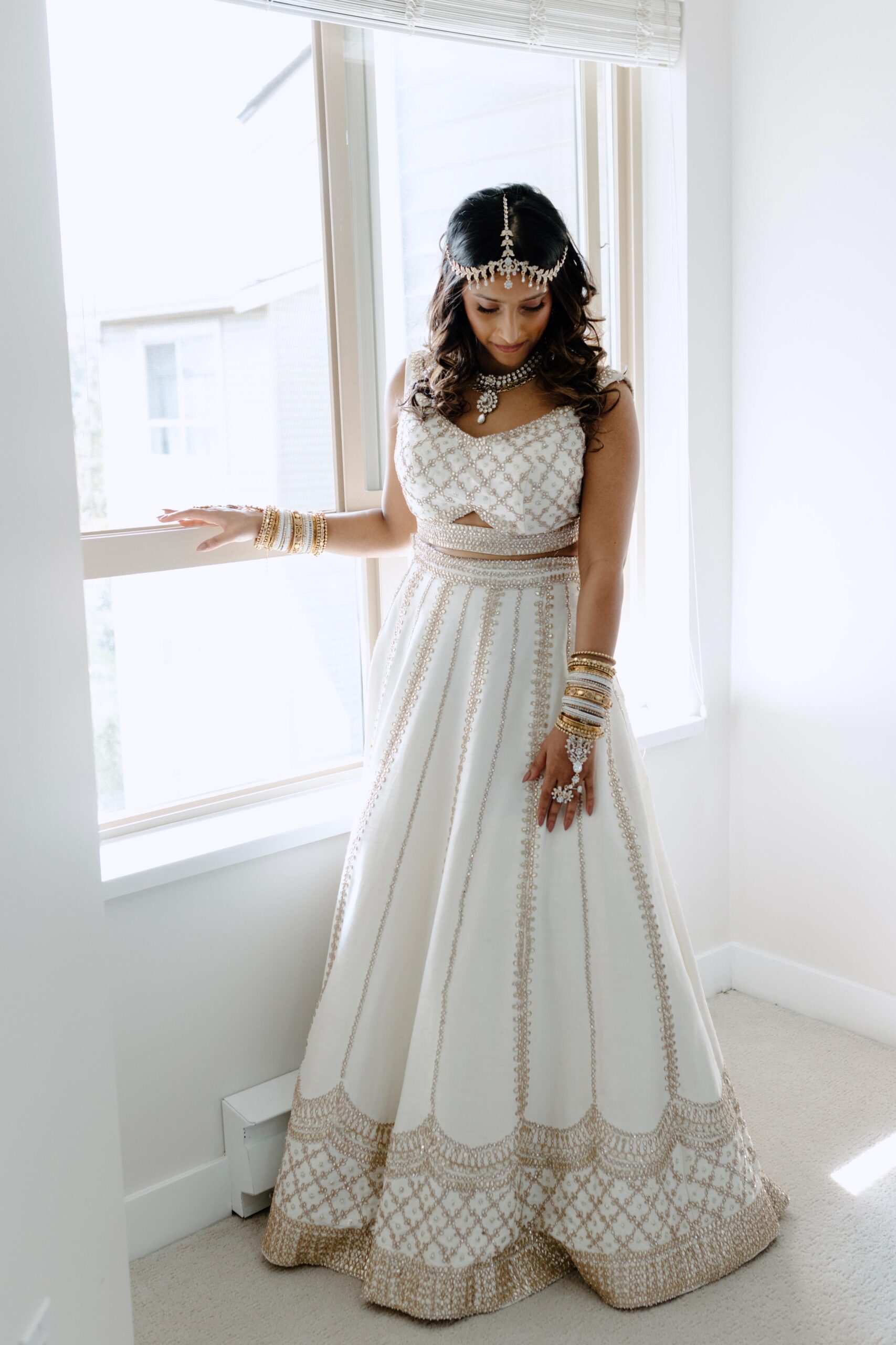 Indian girl in a lehenga on her wedding day